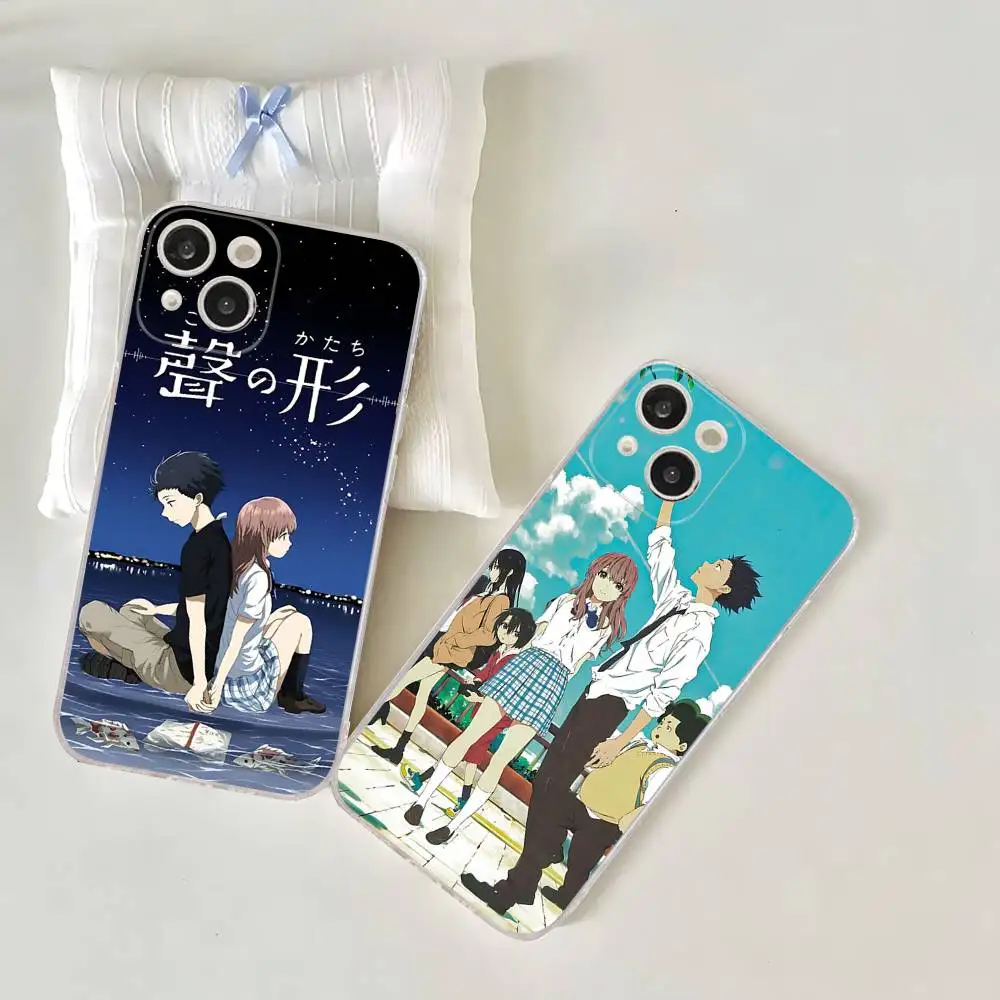 A Silent Voice Cartoon Phone Case For iPhone 16 15 14 13 12 Mini 11 Pro XS Max X XR SE 6 7 8 Plus Soft Silicone Cover