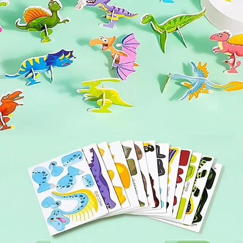 D7YD 만화 동물 퍼즐 장난감 어린이 두뇌 개발 미취학 아동 만화 퍼즐 장난감 아이를위한 집중력 개발