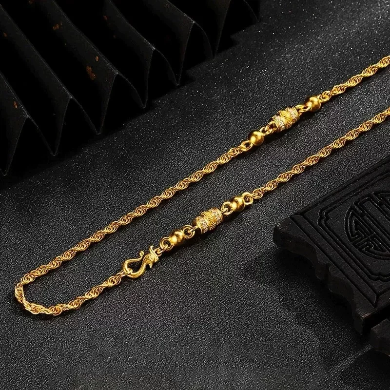Goldpure Luxury 24K 9999 Pure Gold real gold Women's Phoenix Twist Necklace