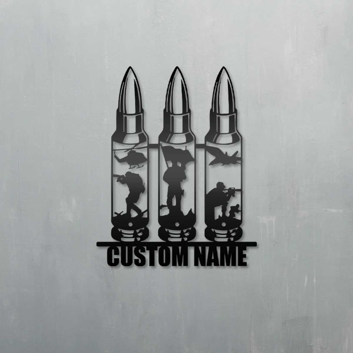 1pc new Bullet model of the warrior Customized Name Metal Wall Signs Tin Wall Plaque For Home Decor Living Room Bedroom