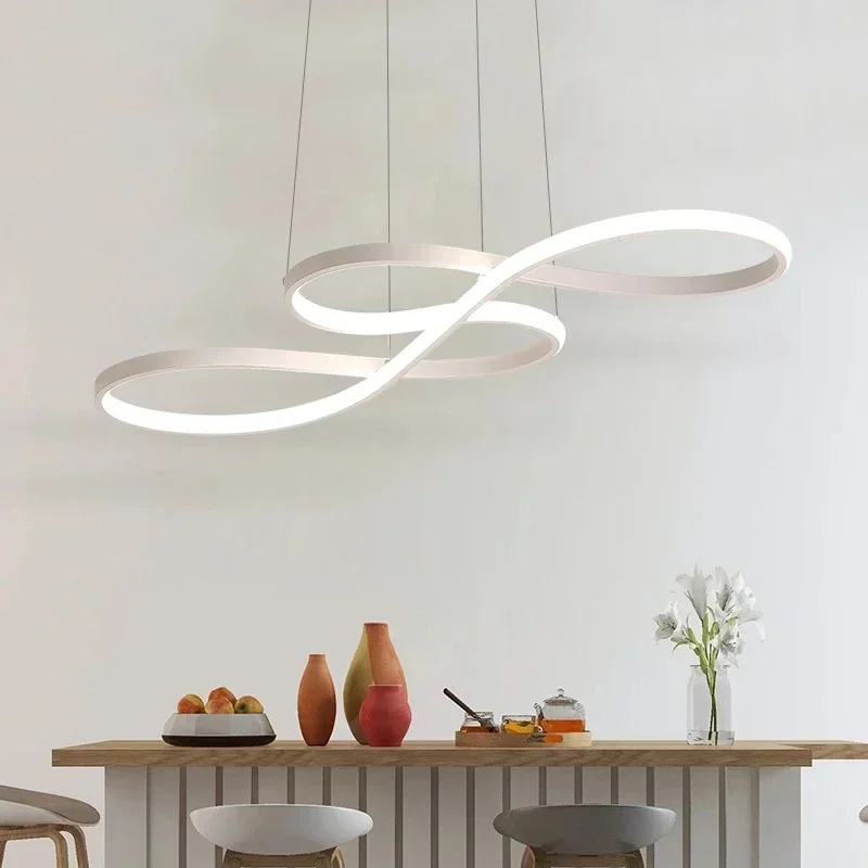 Nordic LED Pingente Luminárias sala de jantar Sala Cozinha preto Música forma pendurado Lâmpada decoração de casa iluminação interior 220