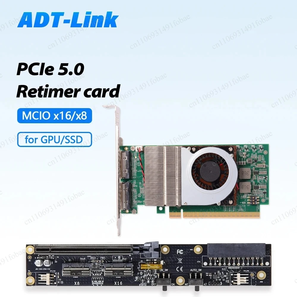 PCIe 5.0 X16 Retimer Expansion Card MCIO X16/ X8 for GPU Graphics Network Card SSD U.2 Hard Disk Adapter Backplane Splitter