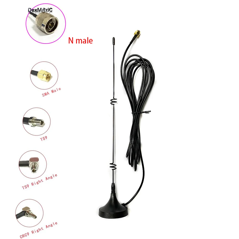 1pc 4G 3G GSM Antenna 6dbi High Gain Magnetic Base Aerial With 3Meters Cable SMA/TS9/CRC9/N Male Connector Wholesale