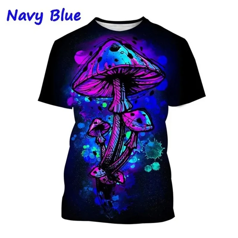 Mushroom 3D Printed T Shirt Plant Pattern Round Neck Short Sleeve Forest Fashion Casual Unisex Tops Tshirt High Quality T Shirt