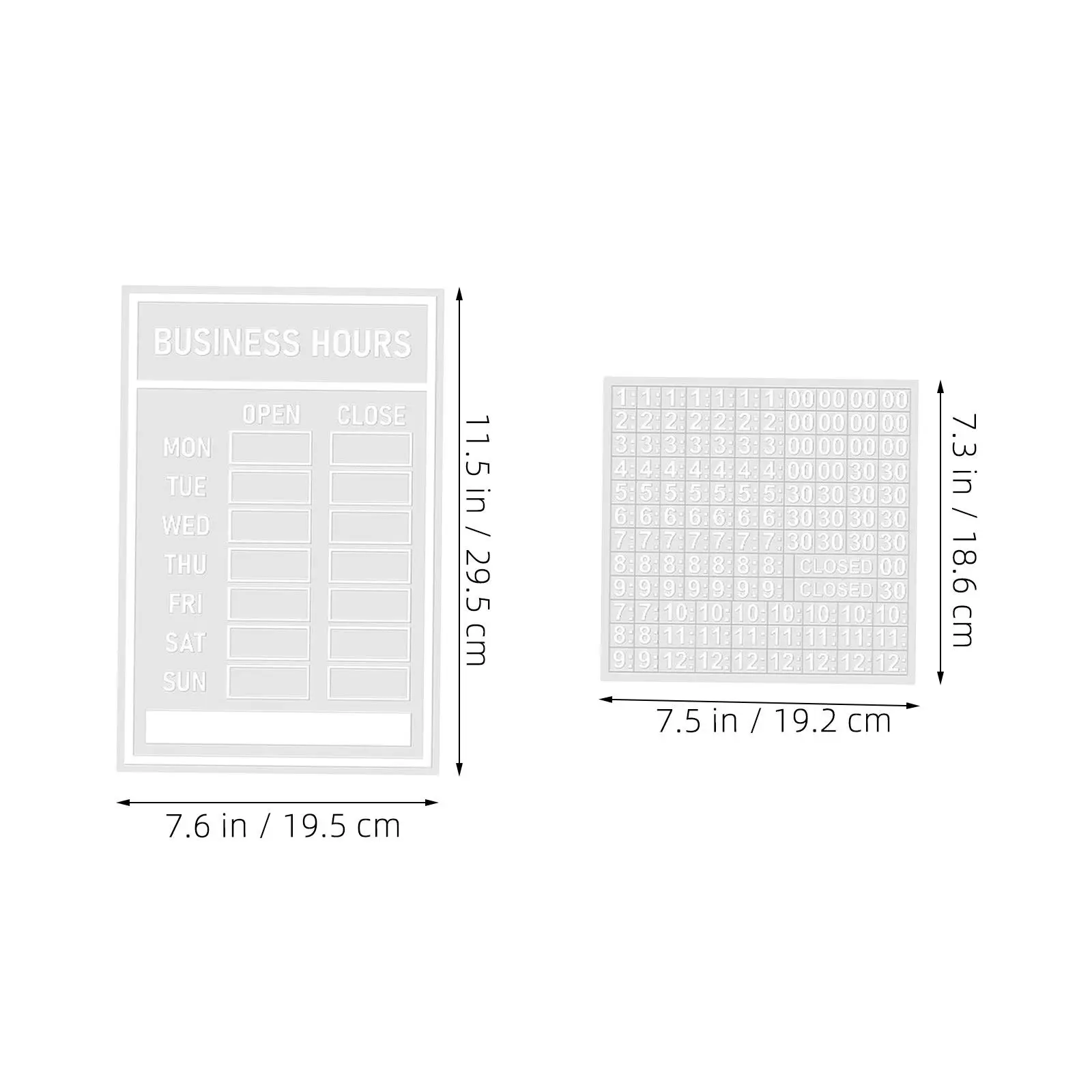 1Set Changeable Business Hours Sign Self-Adhesive Store Open Close Hours Sign for Glass Metal Door Window Fade Resistant Sticker