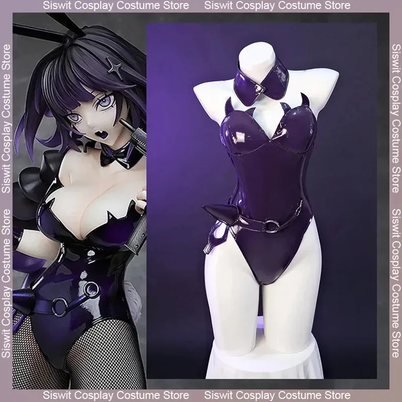 أزياء تنكرية للفتيات على شكل أرنب من فرينج نازومي كرنفال الهالوين لحفلات لعب الأدوار بدلة أرنب أرجوانية زي نسائي مثير