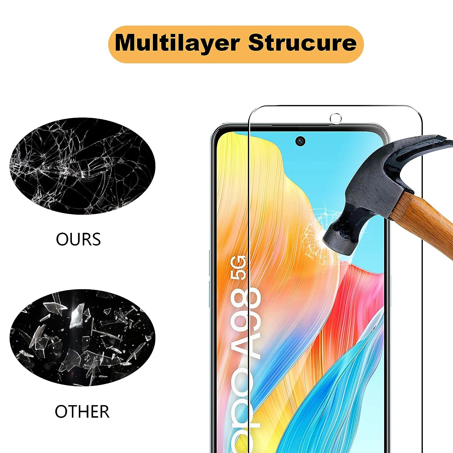 2/4Pcs HD Protection Glass For OPPO A98 5G Tempered Screen Protective Glass