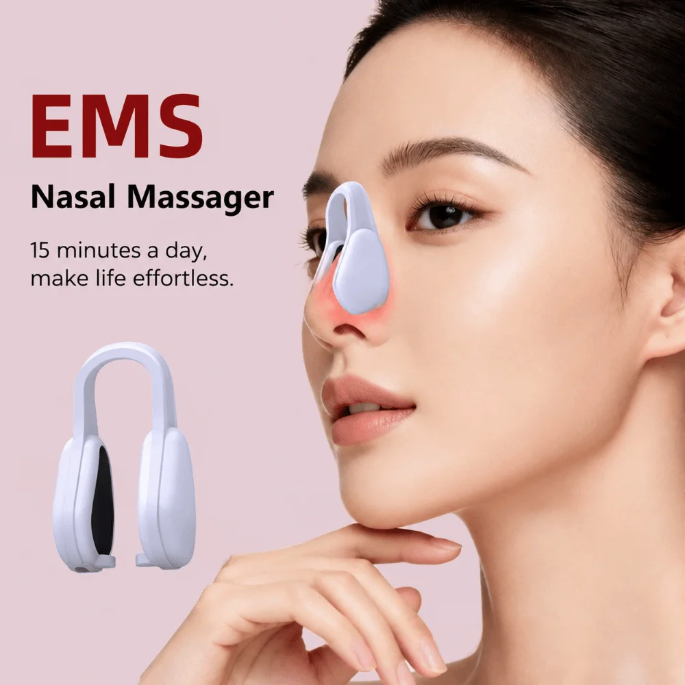 EMS Micro Current Nose Shaper Device Pulse Mode Taper Nose Function Electric Nose Clip Lift Nose Shape Electric Clip Frame