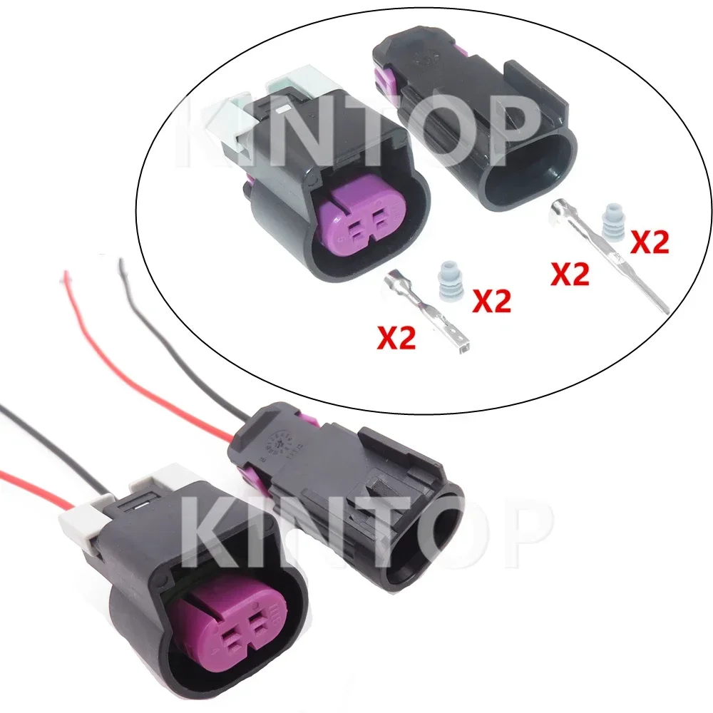 1 Set 2 Pins 13510099 13510085 Car Waterproof Socket AC Assembly With Wires Automobile Oil Pump Wiring Harness Plug 15326801