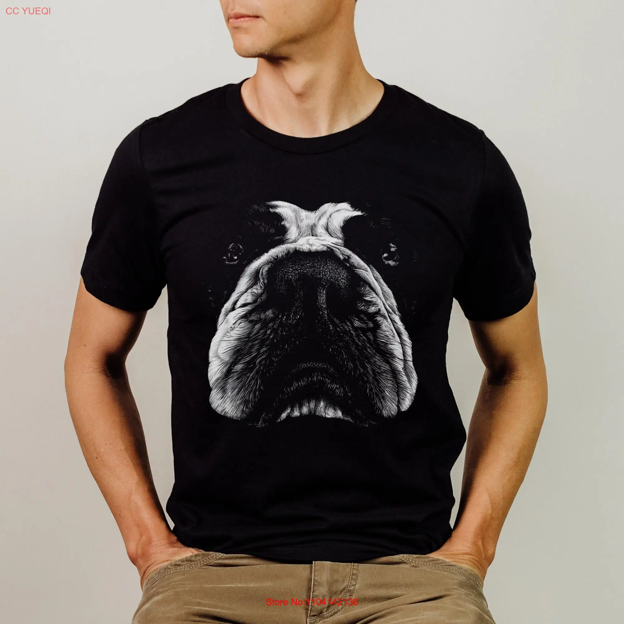 Bulldog Dad T Shirt for English or French Lover Dog Nose  long or short sleeves