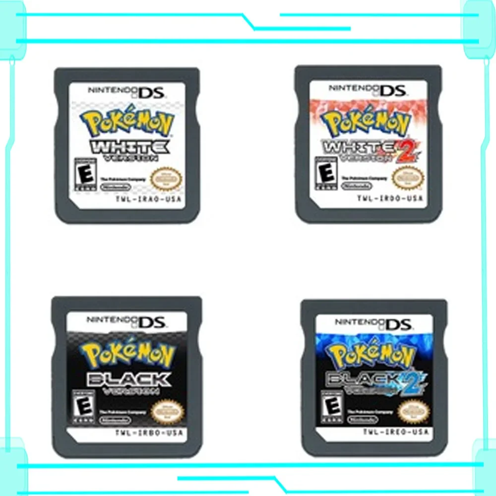 

For Nintendo NDS Handheld Game Car for Pokemon Black White Series Game Card Nostalgia Pocket Monsters Game Card Collection