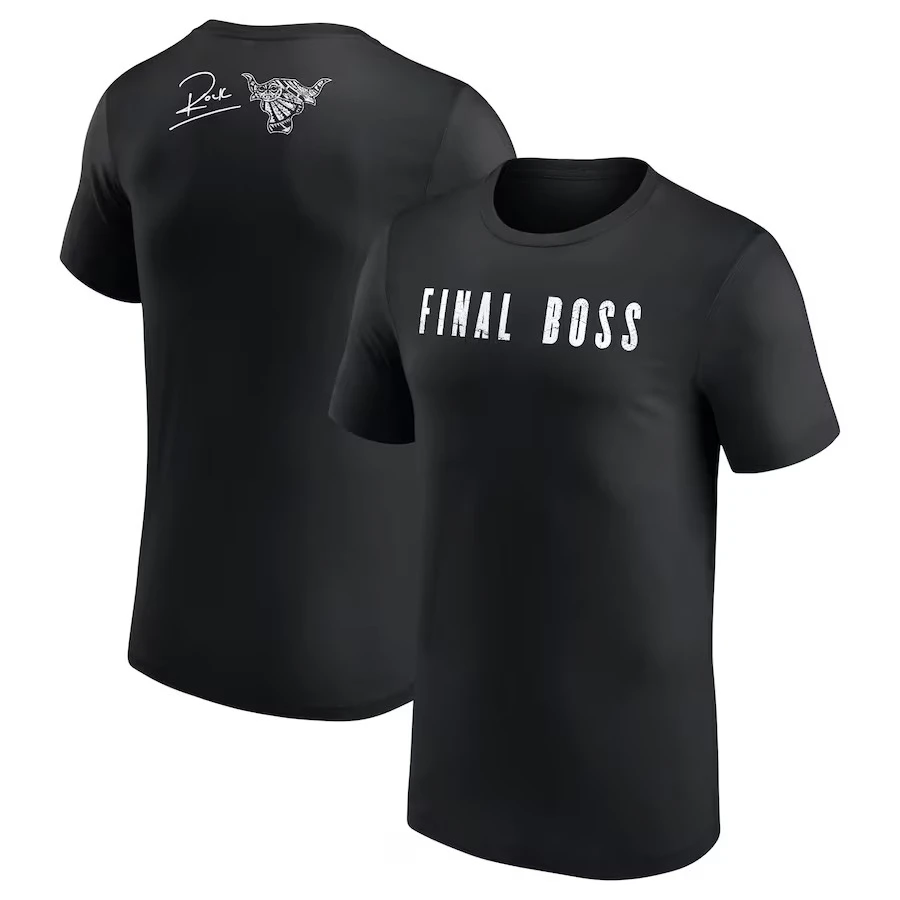 

Мужская футболка с коротким рукавом The Rock Final Boss Brahma со сверкающим дизайном из чистого хлопка, дышащий спортивный принт
