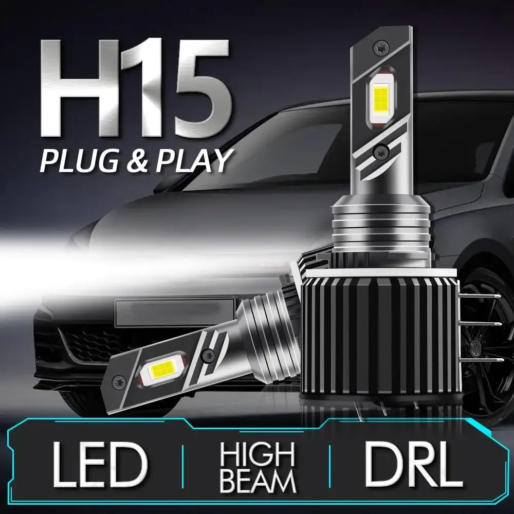 LED Headlight Bulb H15 High Beam DRL Daytime Running Light for Mercedes Benz Skoda Octavia Ford Mazda