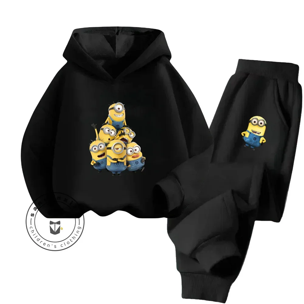 2024 Fashion Cartoon Minions Popular Street Hip-hop Cotton Sweatshirt Autumn and Winter Must-have Kawaii New Cotton Tracksuit