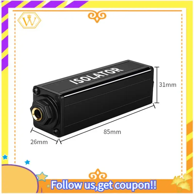 Neueste-6,5 Audio Isolator Sound Strom Noise Eliminator Ground Loop Isolator TS Audio Isolator Sound Balancing Adapter