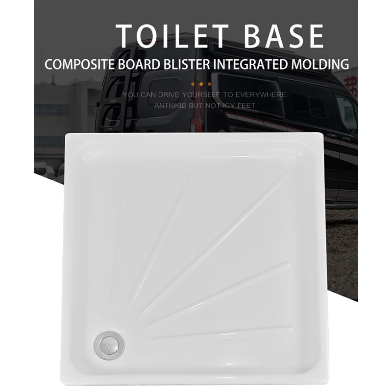 RV Toilet Base 600 x 600 Small Bathroom Floor Concealed Shower Plate RV Retrofit Accessories