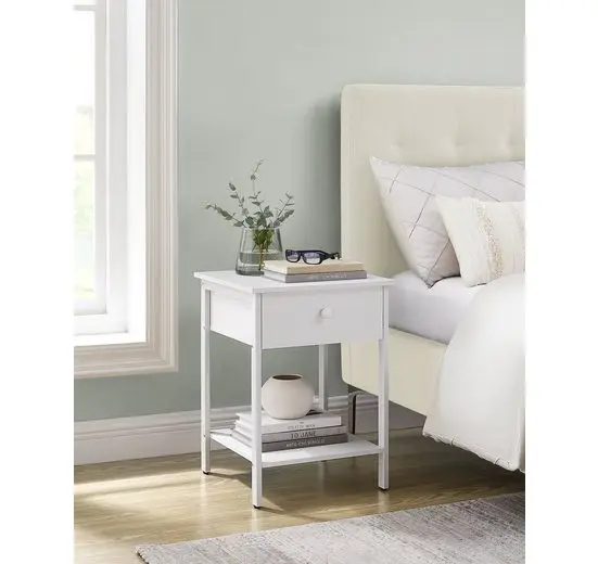 VASAGLE bedside table (1-St) side table table with drawer and shelf, simple structure