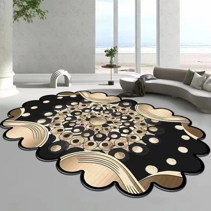 Living Room Carpet Irregular Shape Fluffy Plush Warm Modern Home Decor Bedroom Bedside Rug Minimalist Coffee Table Mat Tapete