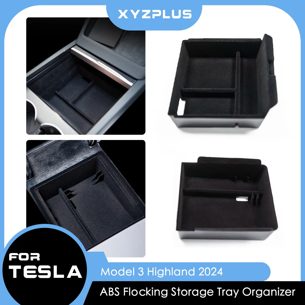 Aggiornamento per Tesla Model 3 2023 2024 Organizer per scatola portaoggetti per bracciolo centrale Console centrale floccaggio Organizer per