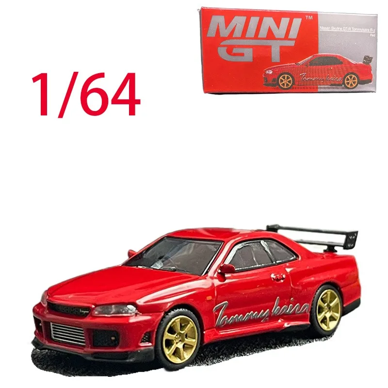 

MINI GT, литой под давлением масштаб 1/64, модель автомобиля Nissan из сплава Nissan GTR R34, игровые транспортные средства, игрушки для мальчиков, оригинальная коробка, коллекция дисплеев