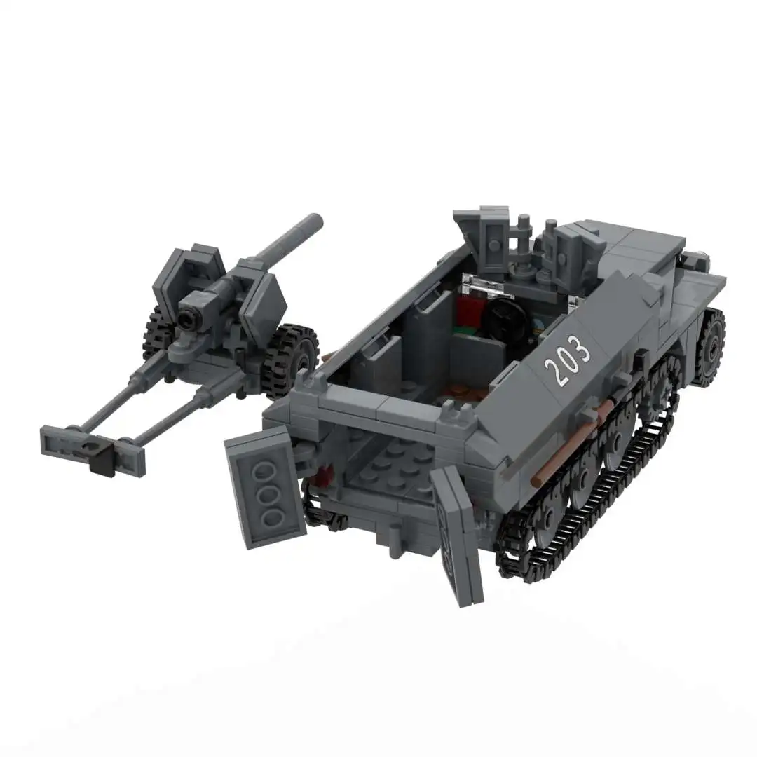 WW2 SdKfz 251 Ausf D Armored Half Track Carrier with Pak40 Anti
