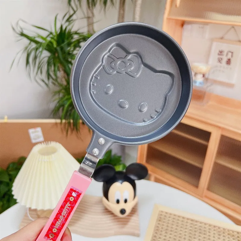 Lindo Hello Kitty Sanrio Anime Muffin Pot dibujos animados Camping desayuno cocina sartén antiadherente utensilios de cocina regalo de necesidades diarias