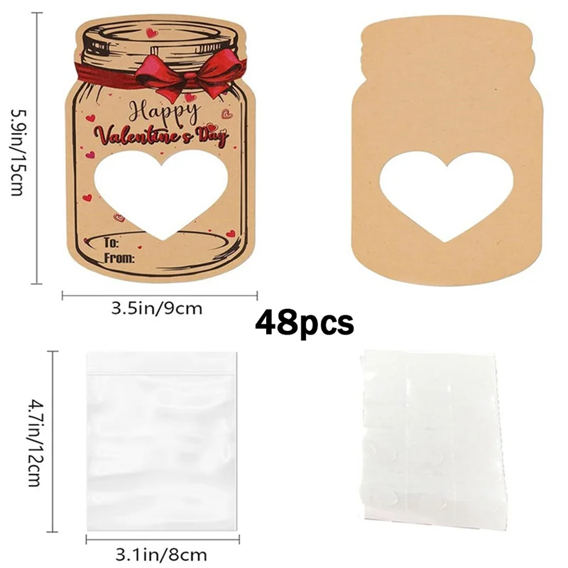 Practical-48Pcs Valentines Day Gift Cards For Kids Valentines Classroom Exchange Fun Pack Easy To Use