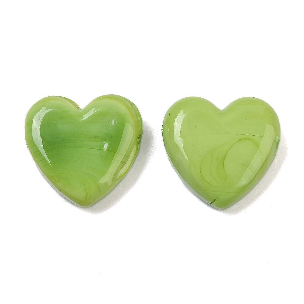 10 Stück handgefertigte mehrfarbige Herz-Glasperlen aus Lampwork-Glas, Valentinstagsgeschenk, 19–20 x 6,5–7 mm für die Herstellung von DIY-Schmuck – Detail 4