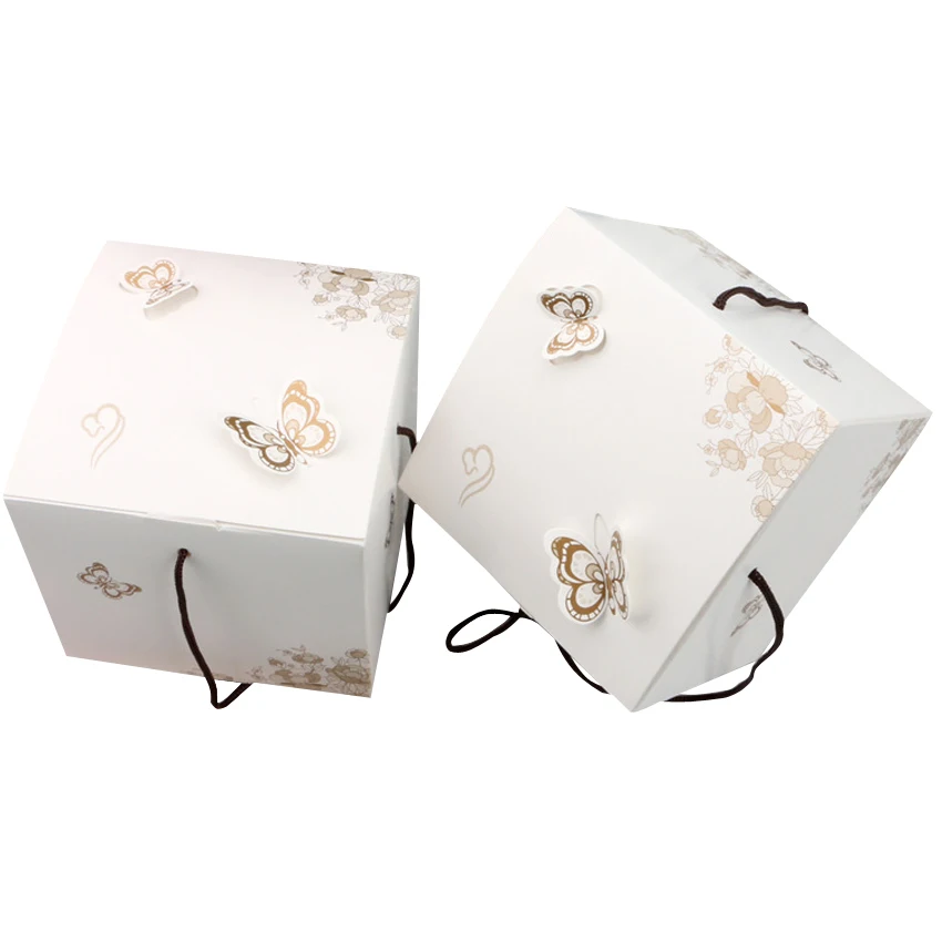 

10pcs/pack Lovely Butterfly Mooncake Cake Candy Handline Gift Box Candy Box Bag Mid-Autumn Festival Packaging Dumpling boxes