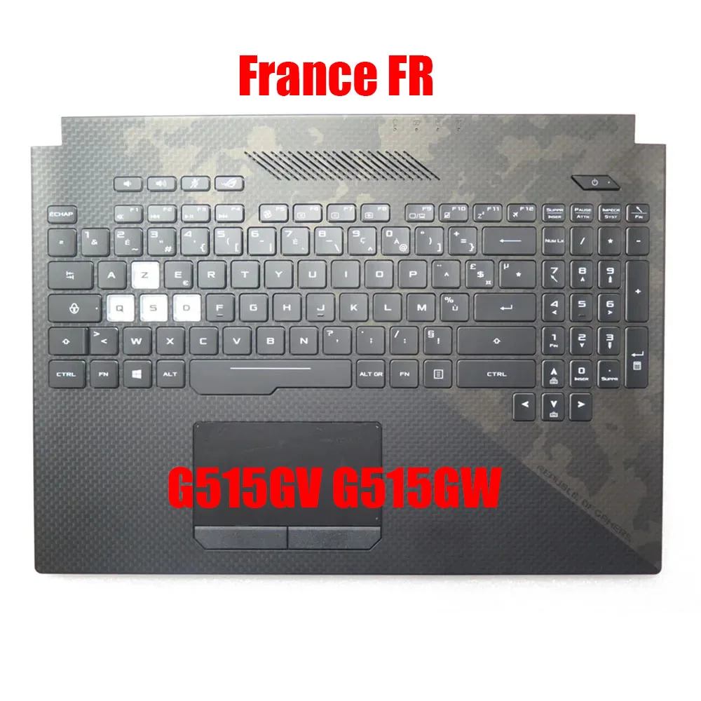 

Франция FR/испанская SP PalmRest и клавиатура для ASUS ROG Strix Hero II G515G G515GV G515GW, черный верхний чехол с подсветкой
