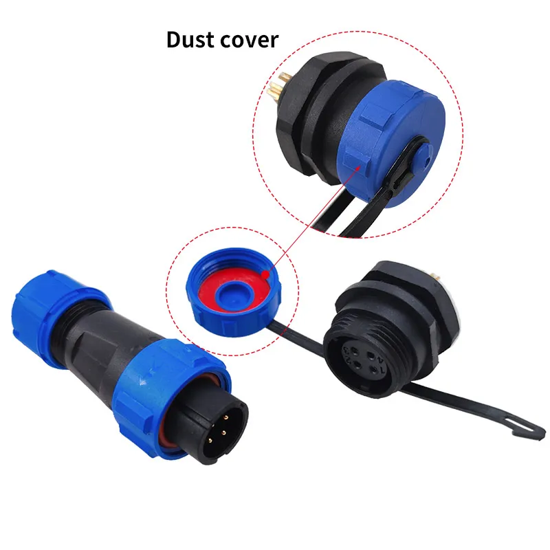 SP1310 SP1312 Waterproof Connector SP13 2pin 3pin 4pin 5pin 6pin 7pin 9pin IP68 Connectors Plug and Socket
