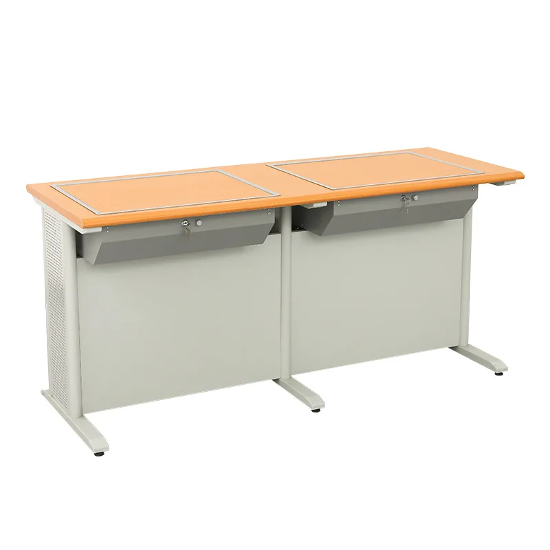 

Flip computer desk, desktop training table in school computer room, single and double student desk in multimedia classroom