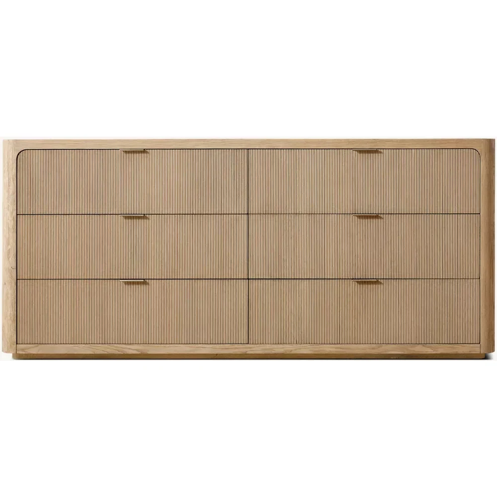 

Modern Chest Storage Side Cabinet Solid Wood 6-Drawer Dresser for Bedroom Furniture