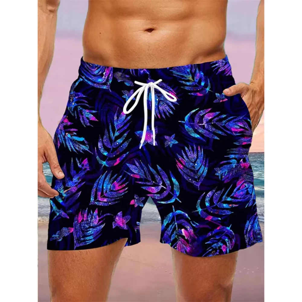 2025 جديد أشجار النخيل الاستوائية ثلاثية الأبعاد طباعة الشاطئ قصيرة ملابس للرجال الصيف الشاطئ الترفيه شخصية النبات الرسم مجلس السراويل #2