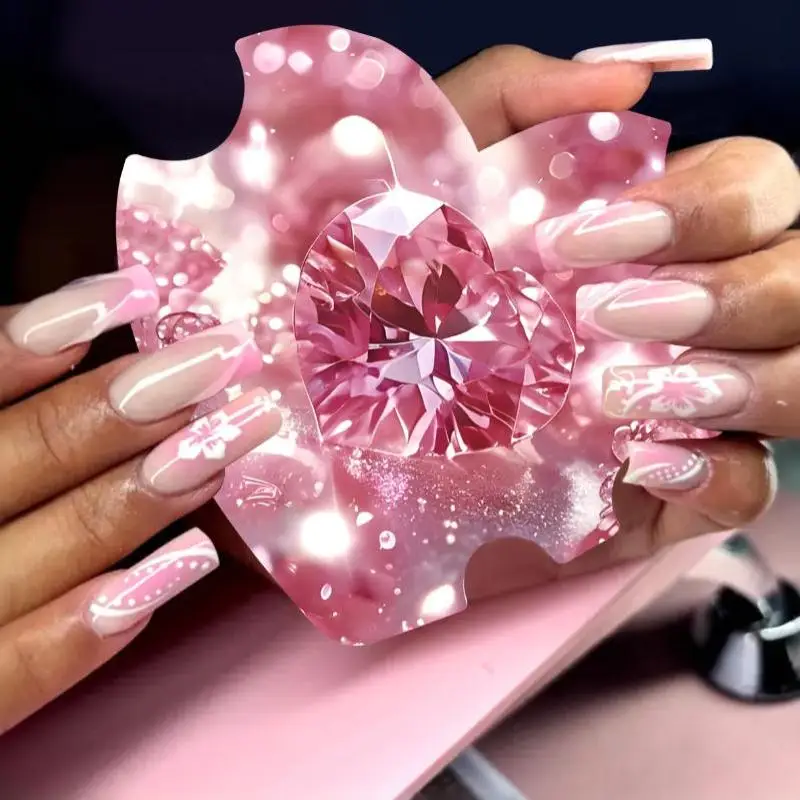 10Pcs Handmade Nail Art Display Cards Reusable Fake Nails Show Prop Suitable For Home DIY Nail Salon Studio Use