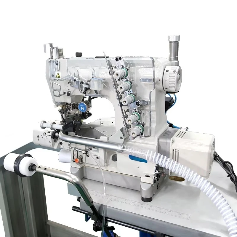 RS664-33AC//EUT/FT/RP Flat-Bed Computerized Right-side Cutter Rear Puller Interlock Sewing Machine Auto Pneumatic Trimmer Iron