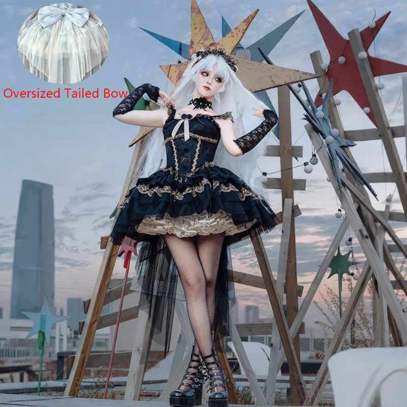 Черное золото Лолита JSK Готическое Y2K Платье-торт с бантом Sweet Kawaii Милая принцесса Юбка-петти с высокой талией День Рождения Сцена PERF