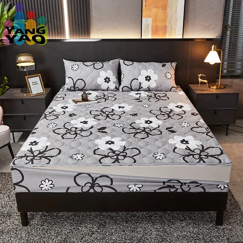 

Quilted Printing Mattress Bed Cover With Zipper Six Sides All Inclusive Tatami Mattress Cover Sofa Bedspread Sheet Custom Size