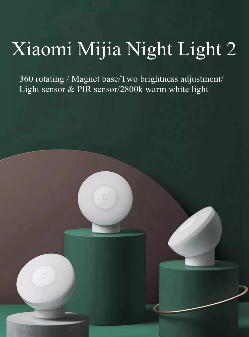 Xiaomi mijia Night light 2 generation, human body induction adjustable brightness, intel  Bedroom onlyligent light induction