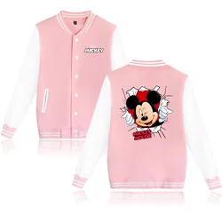 TureMinnie Mouse-Veste de Baseball pour Homme et Femme, Bomber Varsity, Hip Hop, Harajuku, Enfants, Garçons, Bol, Combinaison Unique