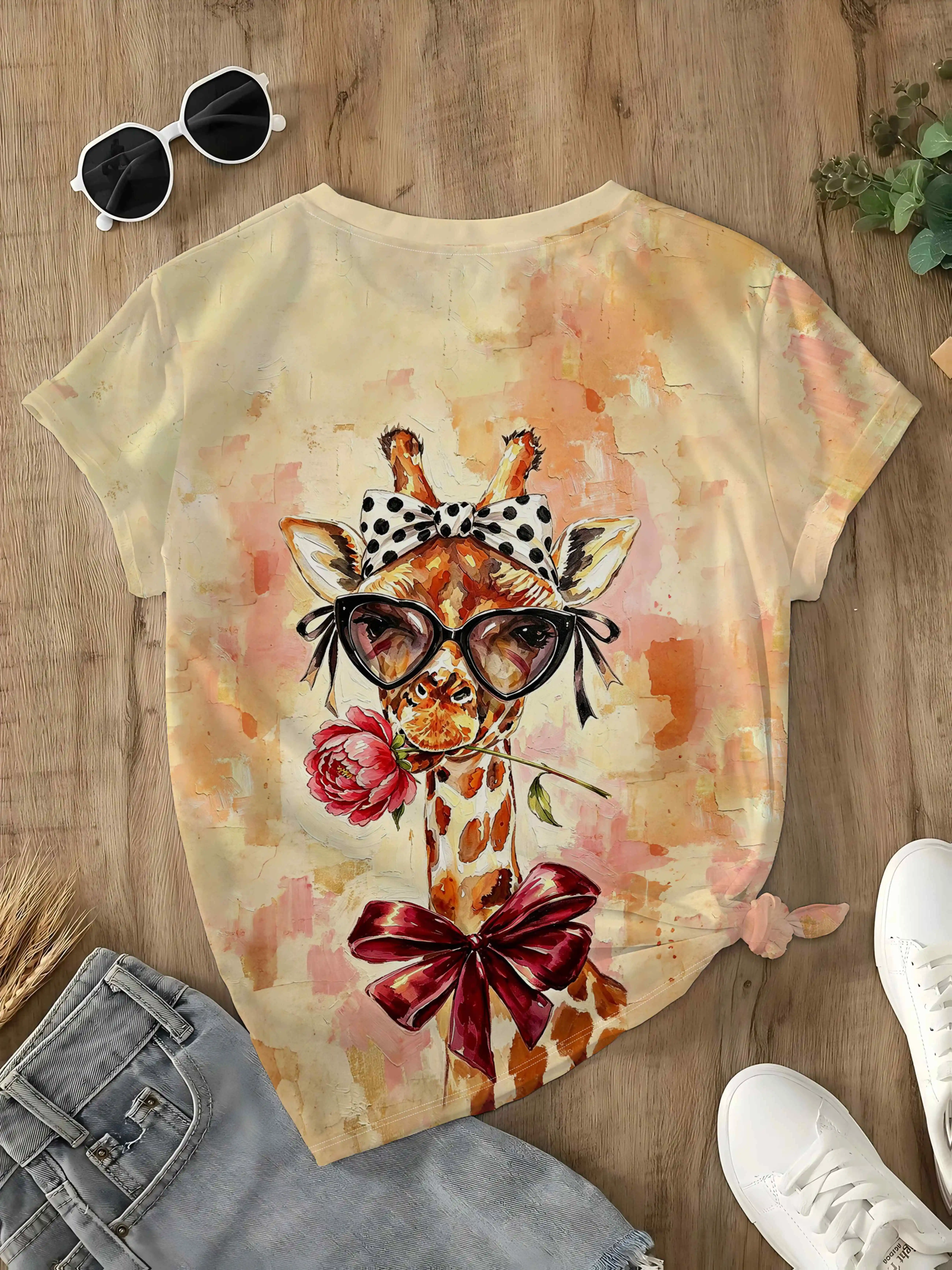تي شيرت نسائي بطبعة زهرة الزرا - مراجعة Summer Rose Clothing وسعره