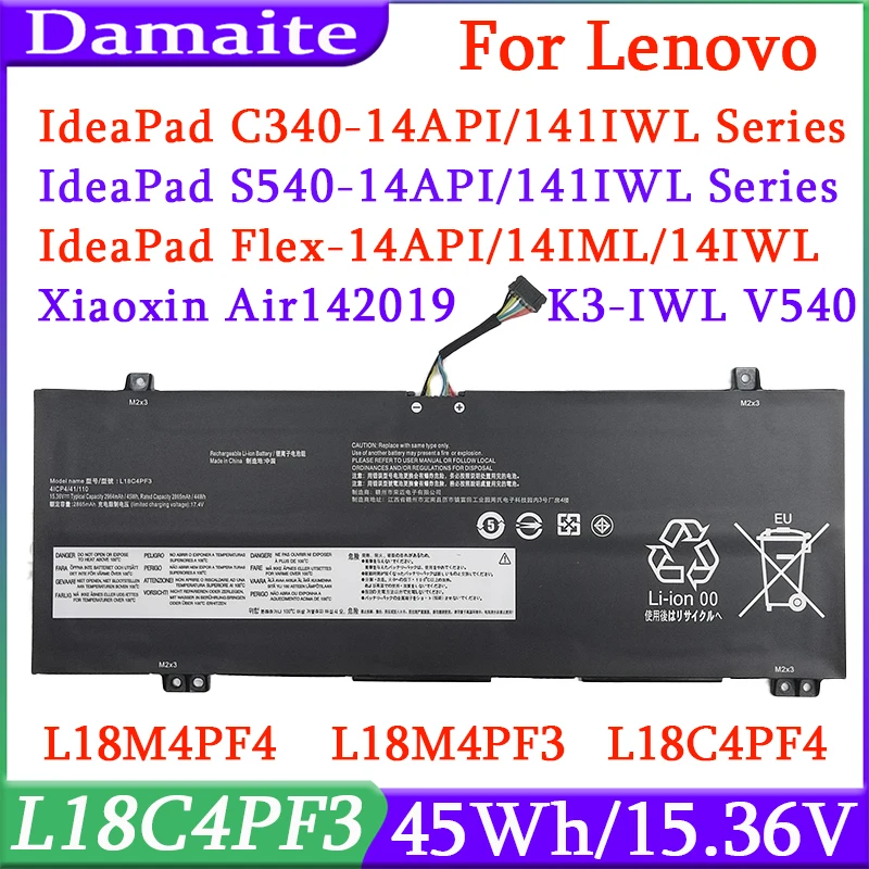 

L18M4PF3 L18C4PF3 L18M4PF4 L18C4PF4 Аккумулятор для Lenovo IdeaPad C340-14API 14IWL S540-14API IML Flex-14API 11,36 В 45WH ноутбук