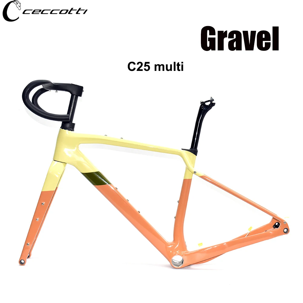 T1000 Full Carbon Fiber Gravel Frame, Sequel Bike Factory Internal Wiring Bicycle Frameset