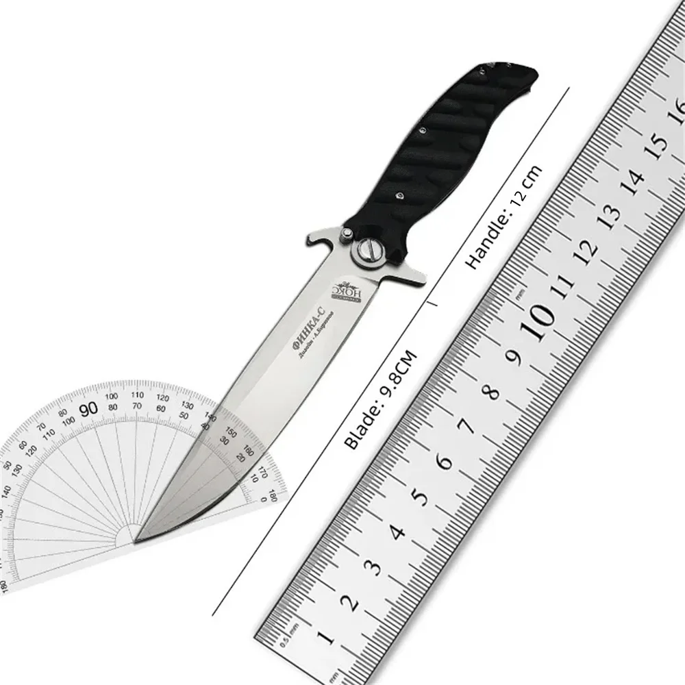 Russian HOKC D2 Blade Comfort G10 Grip Folding Hunting Knife Outdoor Survival Ball Bearing Camping Tactical Knives EDC Tools