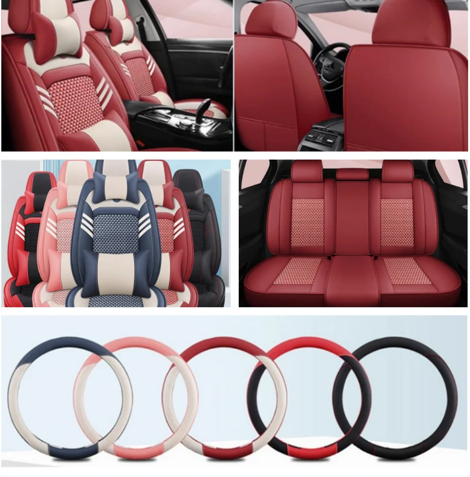 

Front and Back car seat covers + Steering wheel cover for Toyota Camry 2017-2012 Best quality breathable seat cushion seat case