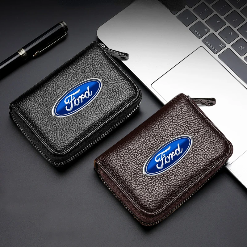 Car Styling Car Driver\'s License ID Card Bank Card Wallet For Ford Carnival Fox Figo Mondeo Escort Fusion Evos Escape Flex Kuga