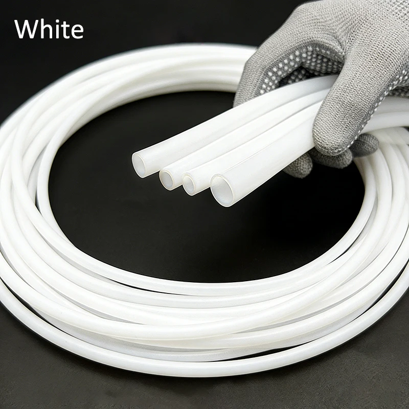 Food Grade White PTFE Tube Inner Diameter 1-14mm  260°C High Temp& Chemical Resistant   PTFE Eectrical Insulation Material