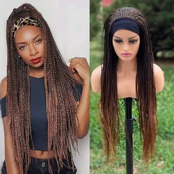 Long Headband Box Braids Wig Braided African Dreadlock Wig Synthetic Braiding Beauty Machine Hair Wigs For Women/Men