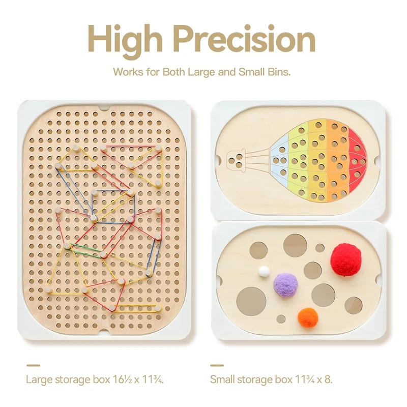 لوحة طاولة مونتيسوري الحسية الخشبية للأطفال، لعبة فرز الكرة الملونة، لعبة تعلم المبكر للأطفال، هدية تدريب المهارات الحركية الدقيقة