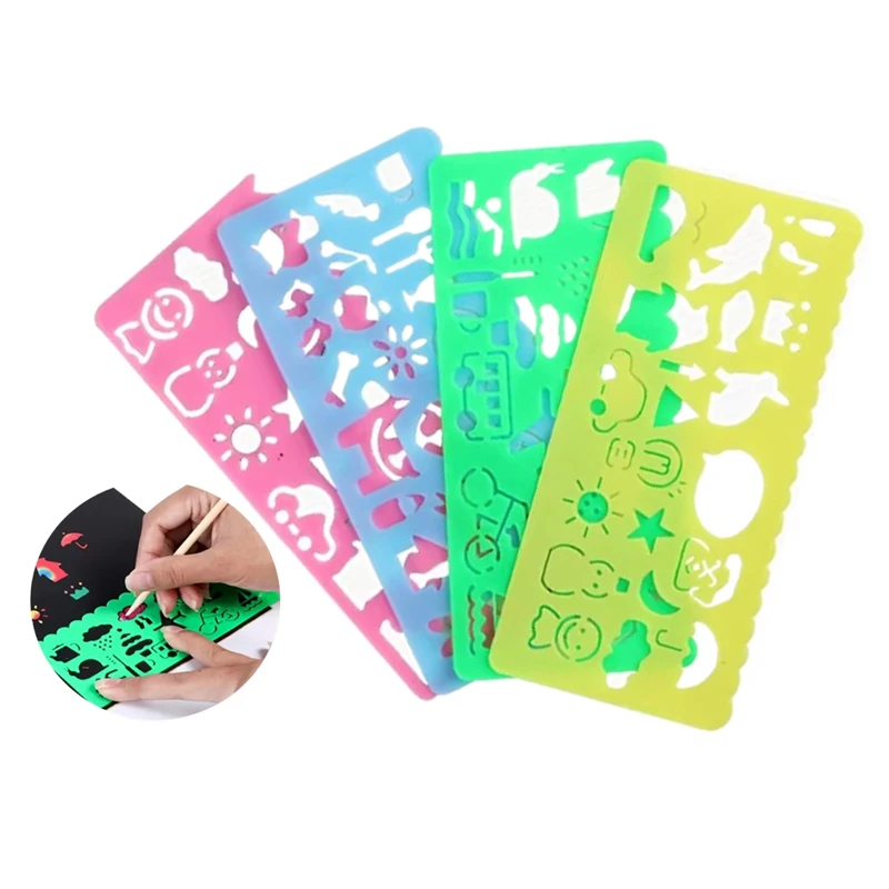 Children Drawing Toys DIY Painting Template Ruler Art Craft Creative Children Kids Educational Toy For Girls Boys Gift TMZ